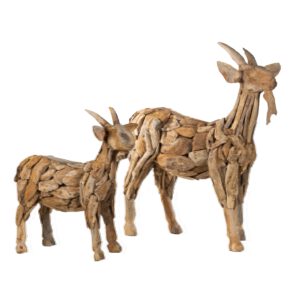 Decoratieve Teakhouten Geit